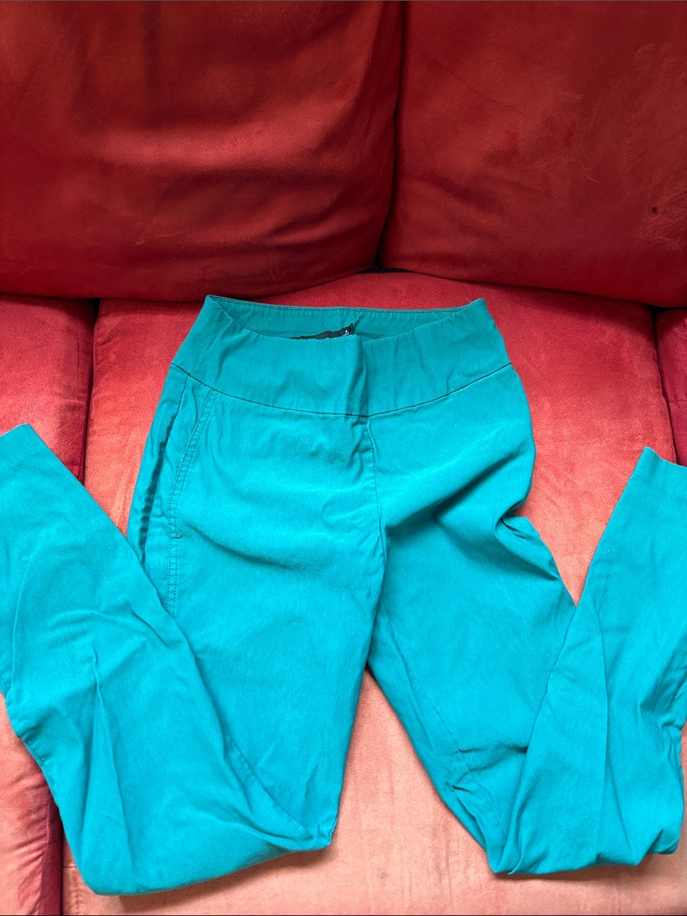 New York & Company Teal Pull-On Leggings